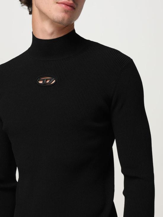 25FW 디젤 오벌 D 모크넥 스웨터 A154820DLAX 9XXA Black - DIESEL