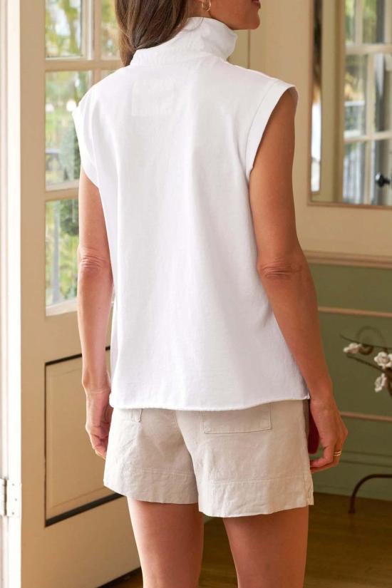  프랭크 앤 에일린 민소매 티셔츠 프랭크 앤 아일린 포포버 칼라 탱크 화이트 - FRANK & EILEEN