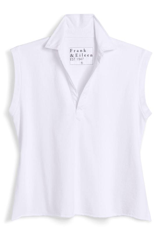  프랭크 앤 에일린 민소매 티셔츠 프랭크 앤 아일린 포포버 칼라 탱크 화이트