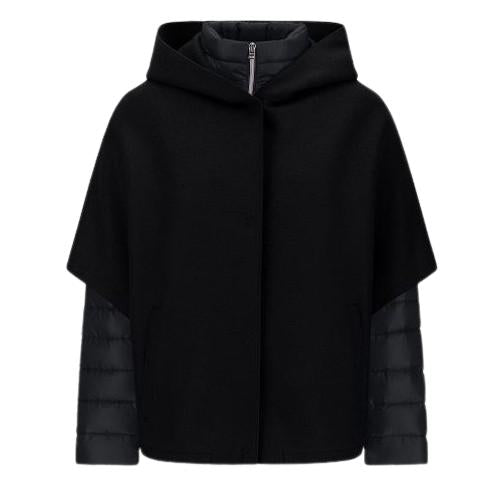 25FW 에르노 펠트 울 & 울트라라이트 나일론 리조트 케이프  PI00154DR333729300 Black