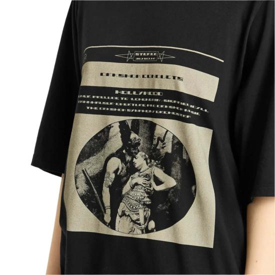  릭 오웬스 반팔 티셔츠 Drkshdw By Rick Owens Jumbo 반팔 티셔츠 블랙/펄 - RICK OWENS