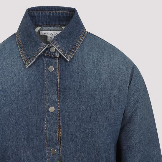 25FW 알라이아 셔츠 AA9C0988D004B 505 BLEU MINERAL - ALAIA