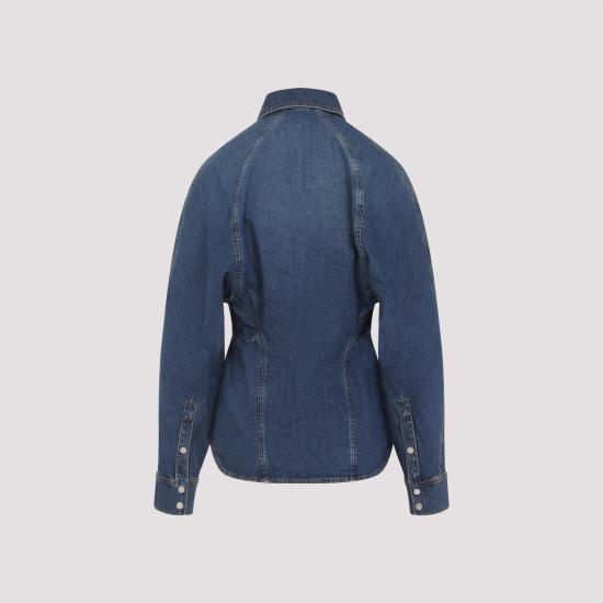 25FW 알라이아 셔츠 AA9C0988D004B 505 BLEU MINERAL - ALAIA