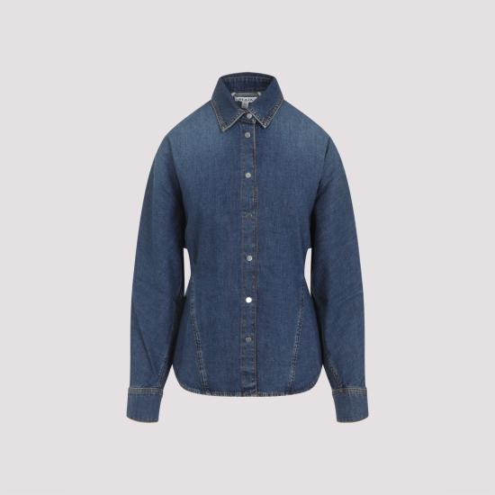 25FW 알라이아 셔츠 AA9C0988D004B 505 BLEU MINERAL