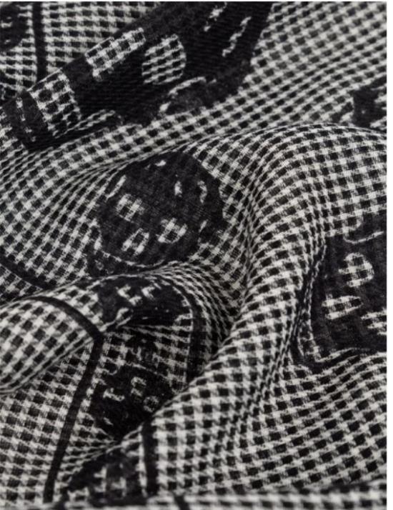 25SS 알렉산더 맥퀸 머플러/스카프 814759 4C50Q1078 Black ivory - ALEXANDER MCQUEEN