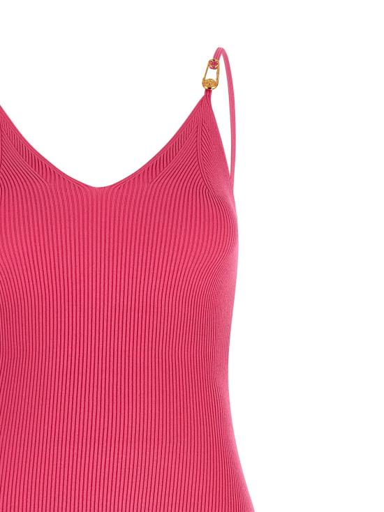 25FW 베르사체 미디 원피스 10185861A126991PV90 Fuchsia - VERSACE