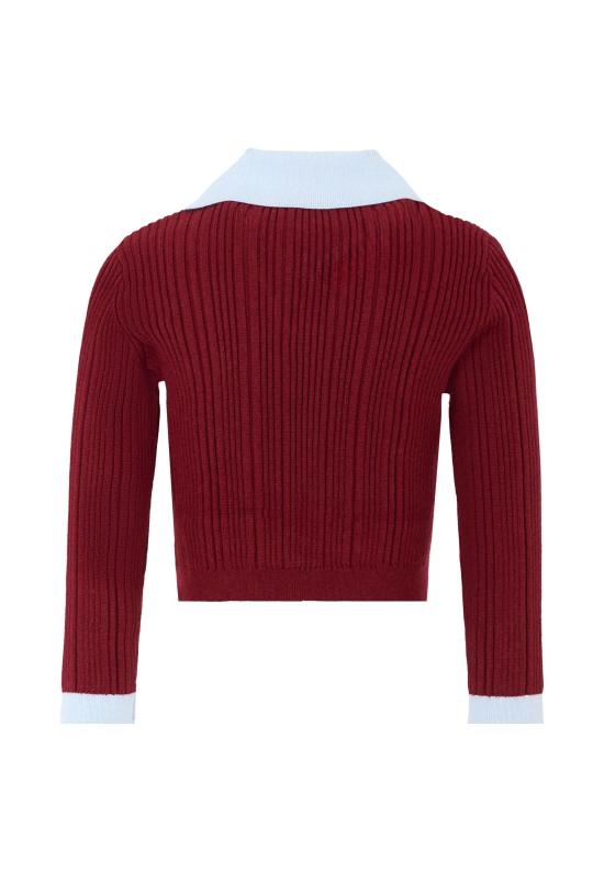 25FW [키즈] 셀프 포트레이트 가디건 AW25 700T BU BORDEAUX - SELF PORTRAIT