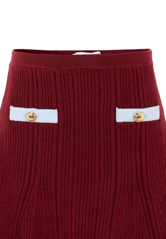 25FW [키즈] 셀프 포트레이트 스커트 AW25 700SK BU BORDEAUX - SELF PORTRAIT