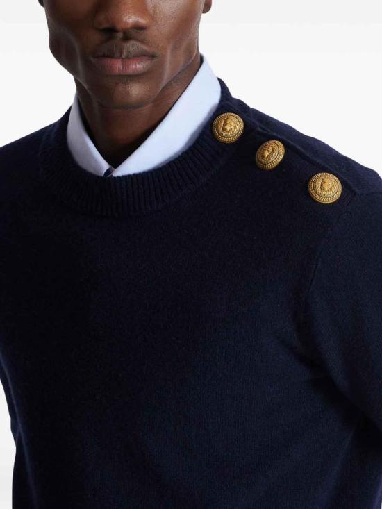 25FW 발망 스웨터 FH1KD010KI876AJ Blue - BALMAIN