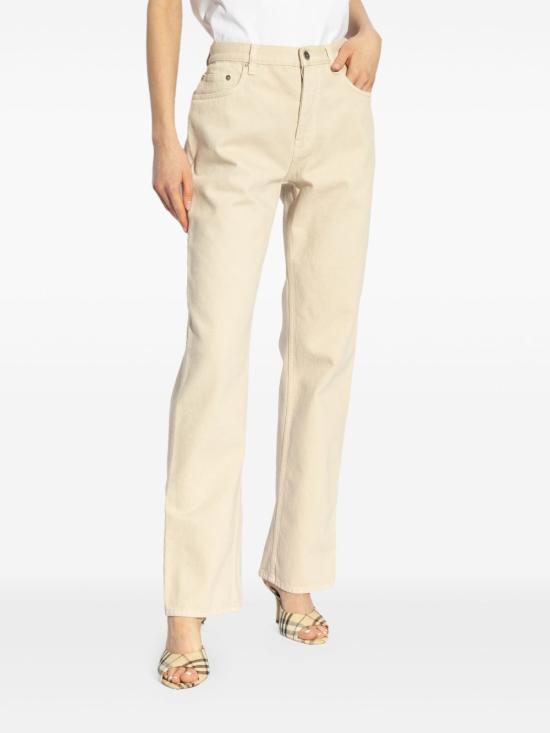 25SS 버버리 로고 패치 스트레이트 레그 바지 8101479 B8622 Oat - BURBERRY