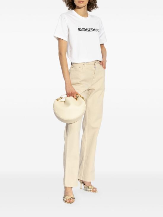 25SS 버버리 로고 패치 스트레이트 레그 바지 8101479 B8622 Oat - BURBERRY