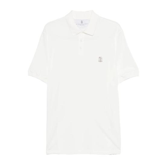 25FW 브루넬로 쿠치넬리 폴로 티셔츠 ME8548770 CBH20 WHITE