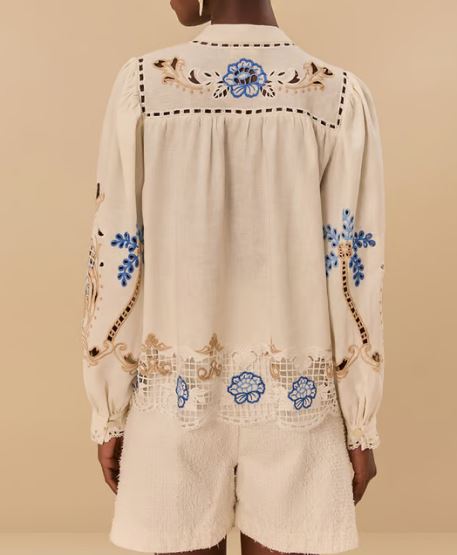 25FW 팜 리오 블라우스 332825 L0025 Off white - FARM RIO