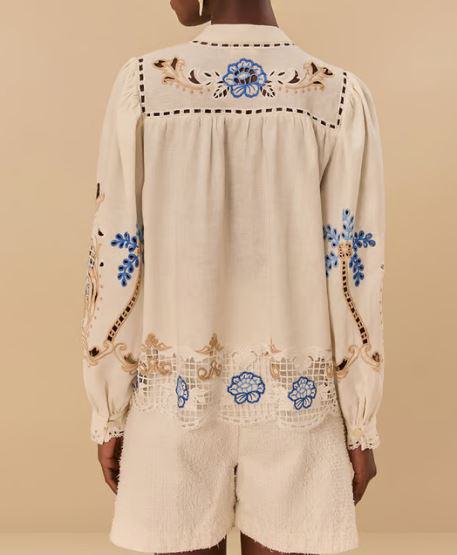 25FW 팜 리오 블라우스 332825 L0025 Beige - FARM RIO