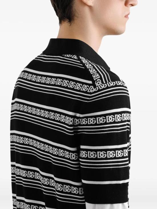 25FW 돌체앤가바나 폴로 티셔츠 GXZ02TJBSN4 N0004 NERO BIANCO - DOLCE & GABBANA