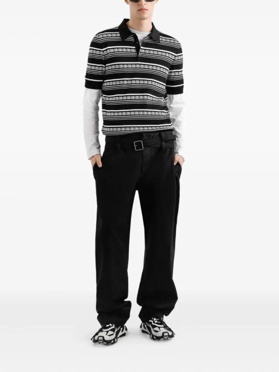 25FW 돌체앤가바나 폴로 티셔츠 GXZ02TJBSN4 N0004 NERO BIANCO - DOLCE & GABBANA