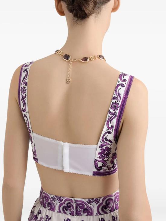 25FW 돌체앤가바나 민소매 티셔츠 F7Y28TFI5LT H35DQ MAIOLICA 5L VIOLA - DOLCE & GABBANA