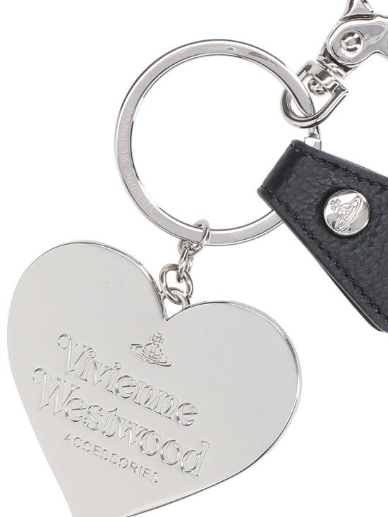 25FW 비비안웨스트우드 미러 하트 ORB 키링2 8203011WU OM0014 N403 Black - VIVIENNE WESTWOOD