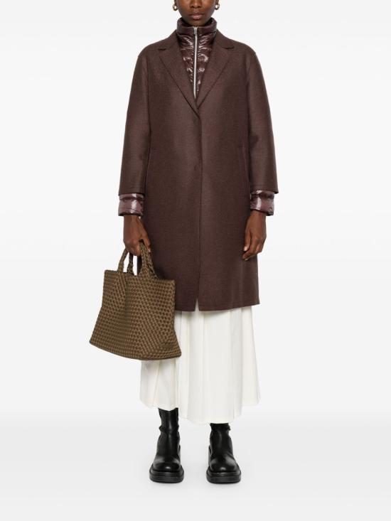 25FW 에르노 펠트 울 & 울트라라이트 나일론 리조트 코트 PI00153DR 333728810 Fondente - HERNO