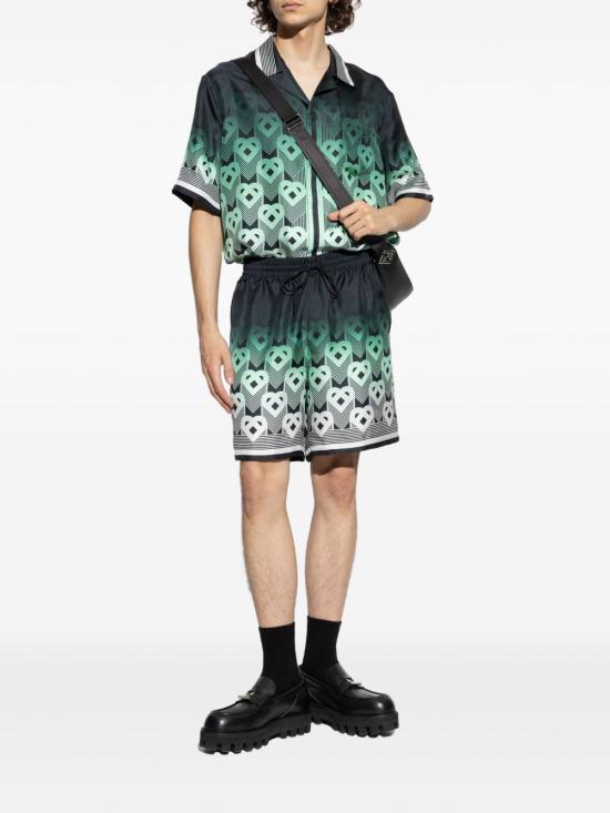 25FW 카사블랑카 반팔 셔츠 MPF25SH003 04GREEN Green - CASABLANCA