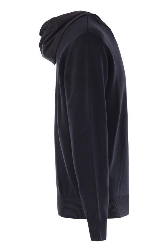 25FW 에르노 더블 코튼 니트 & 포넨테 트래블 나일론 후드 티셔츠 MG00027UR72111 9201 BLUE - HERNO