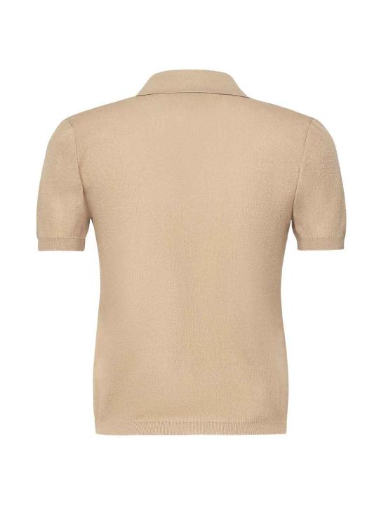  몽클레어 자수 로고 코튼 반소매 폴로 셔츠 K10939A00004M644024D Brown - MONCLER