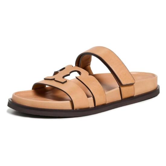  토리버치 샌들 이네스 나파 가죽 스포츠 슬라이드 카멜로