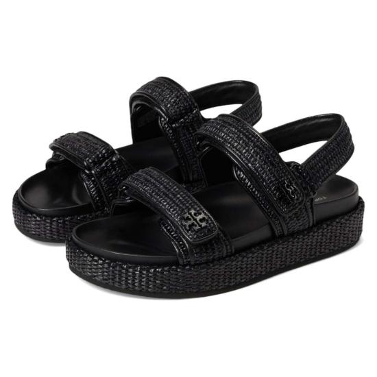  토리버치 샌들 키라 라피아 스포츠  블랙