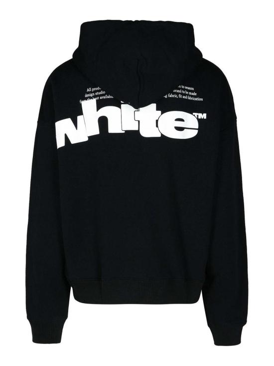 25FW 오프화이트 후드 티셔츠 OMBB085F24FLE00L1001 Black - OFF WHITE