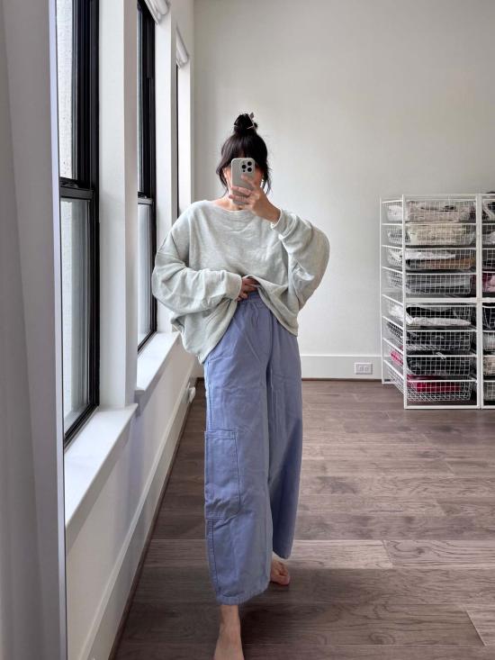  밀스 크롭 팬츠 식사 셰프 판트 라벤더 - MEALS