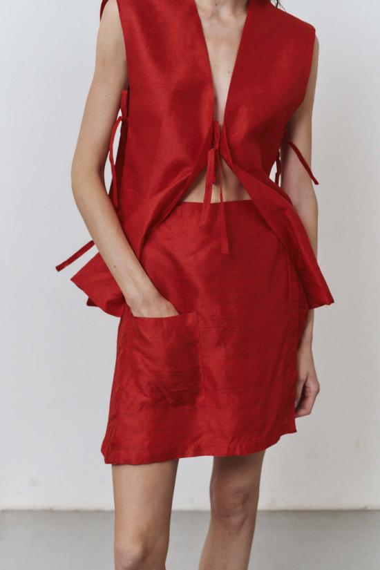  다두라 숏 스커트 다투라 카민 듀피온 랩 미니 스커트