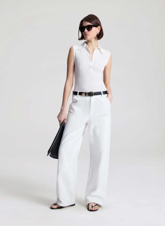  에이엘씨 폴로 티셔츠 A.L.C. 올리 탑 브라이트 화이트 - A.L.C.