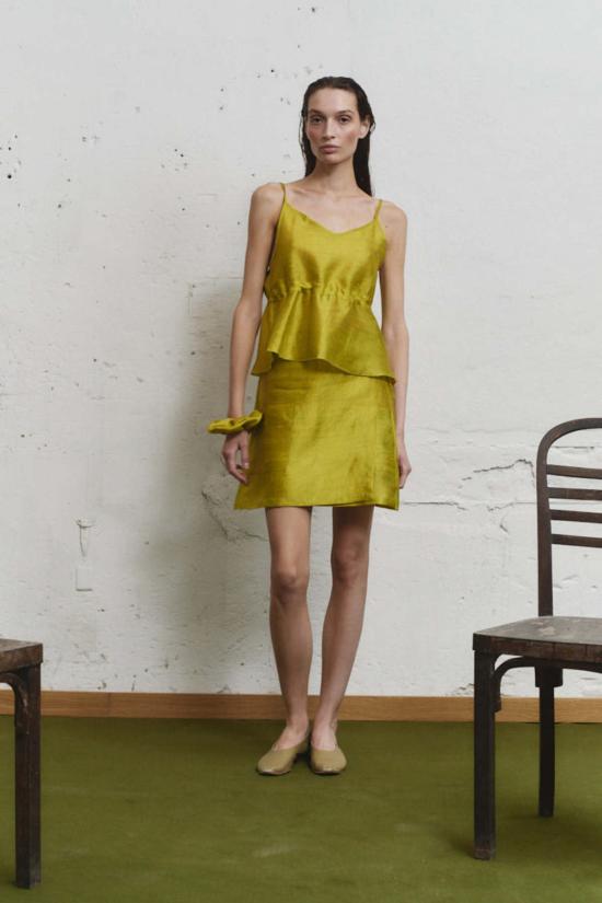  다두라 블라우스 다투라 피스타초 듀피온 스크런치 탑 - DATURA