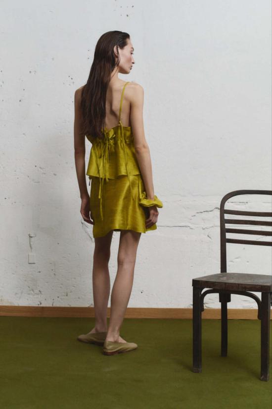  다두라 블라우스 다투라 피스타초 듀피온 스크런치 탑 - DATURA