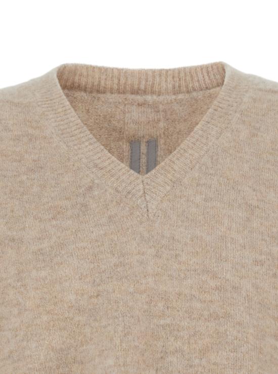 25FW 릭 오웬스 콘코디언 타미 브이넥 알파카 스웨터 RU02E1650KWP44 Beige - RICK OWENS