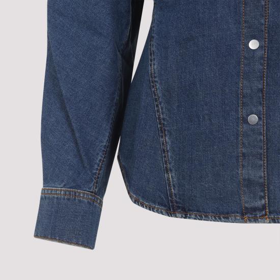 25FW 알라이아 데님 셔츠 AA9C0988D004B 505 BLEU MINERAL BLUE - ALAIA