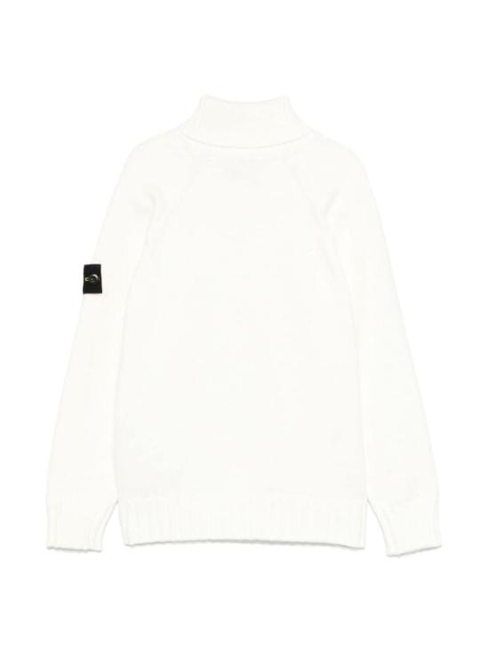 24FW [키즈] 스톤 아일랜드 터틀넥 니트 8116504A2 V0099 WHITE - STONE ISLAND