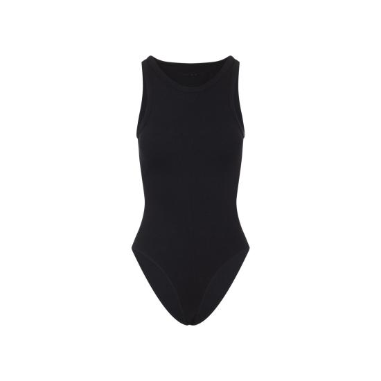 25FW 알라이아 바디수트 티셔츠 AA9B0382J085B 995 NOIR ALAIA BLACK