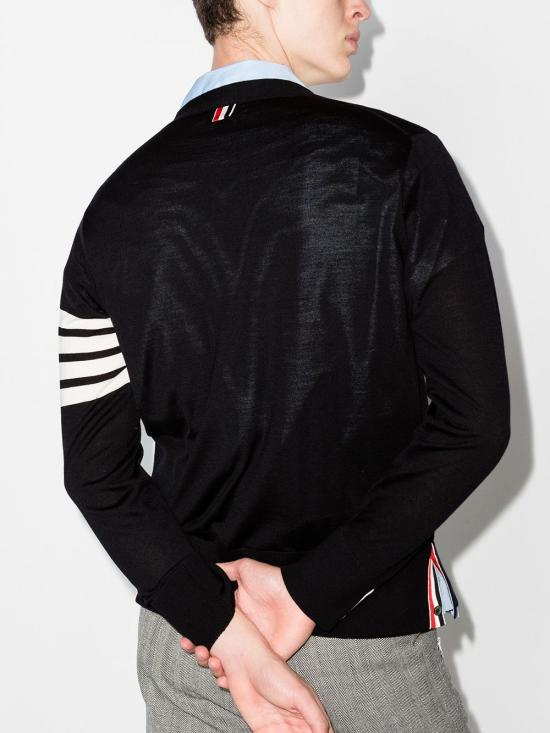 25FW 톰브라운 4바 서스테이너블 파인 메리노 울 클래식 가디건  MKC002AY1014 NAVY 415 - THOM BROWNE