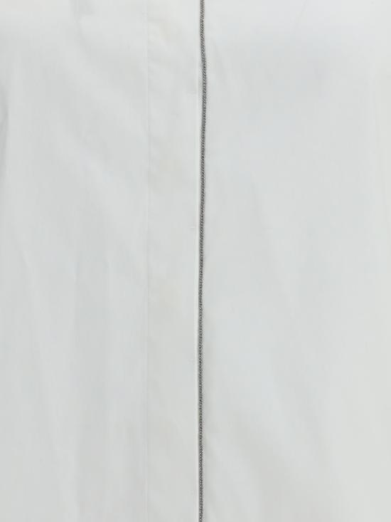 26SS 브루넬로 쿠치넬리 스트레치 코튼 포플린 샤이니 트림 셔츠 M0091MA626 C159 WHITE - BRUNELLO CUCINELLI
