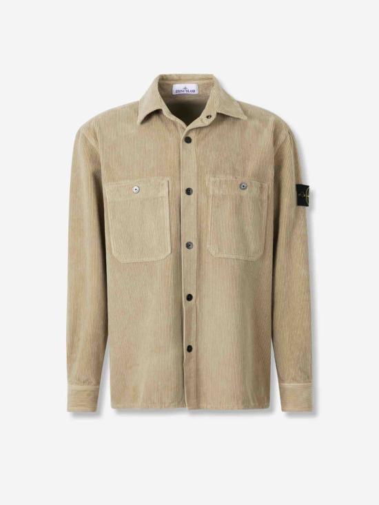 25FW 스톤 아일랜드 오가닉 코튼 코듀로이 오버셔츠 K2S151200012S0212 V009ADESERT Brown