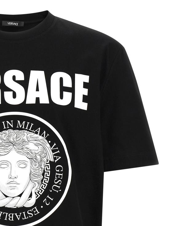 26SS 베르사체 반팔 티셔츠 10133021A150831B000 White Black - VERSACE