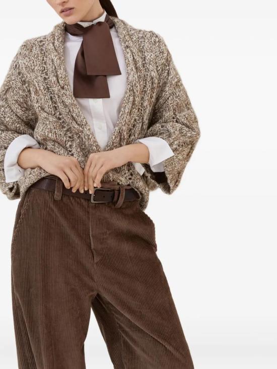 25FW 브루넬로 쿠치넬리 캐시미어 블렌드 청키 니트 가디건  MGR372916 CIK13 MADREPERLA MARRONE CAMEL - BRUNELLO CUCINELLI