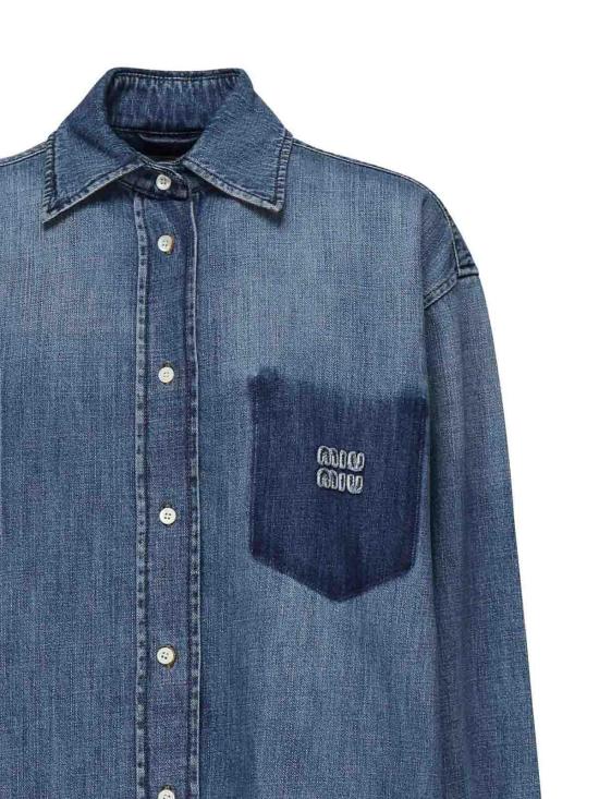  미우미우 데님 셔츠 GWC12517GGF0076 Blue - MIU MIU