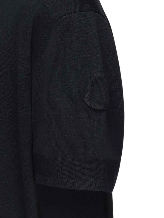  몽클레어 실크 앤 코튼 니트 반소매 티셔츠 K10919C00011M6329742 Blue - MONCLER