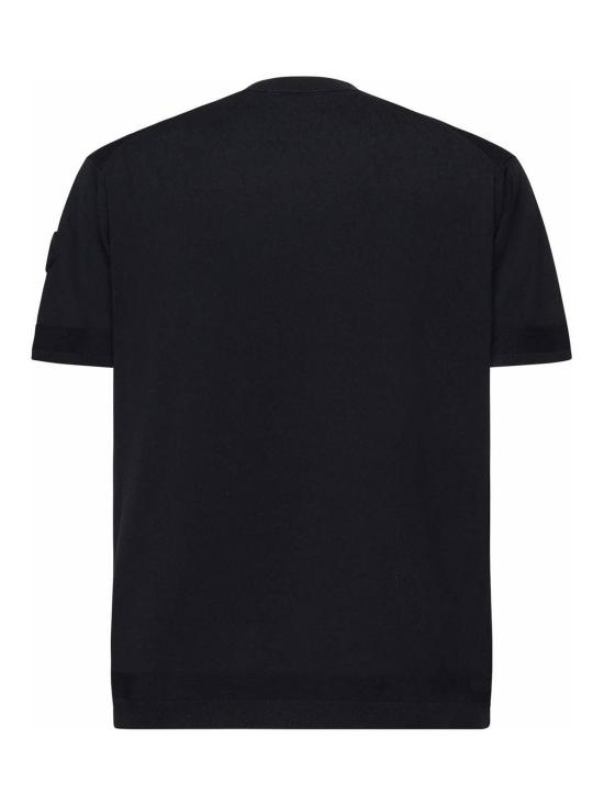  몽클레어 실크 앤 코튼 니트 반소매 티셔츠 K10919C00011M6329742 Blue - MONCLER