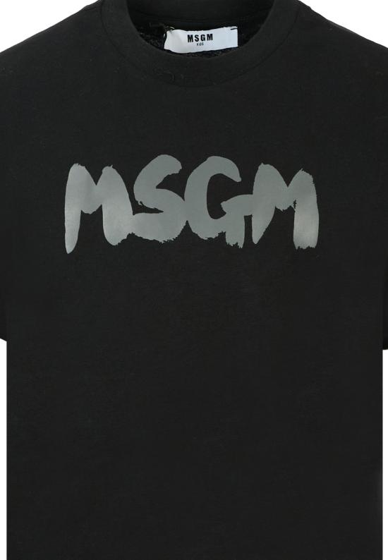 25FW [키즈] 엠에스지엠 티셔츠 F5MSJUTH011 110 BLACK - MSGM