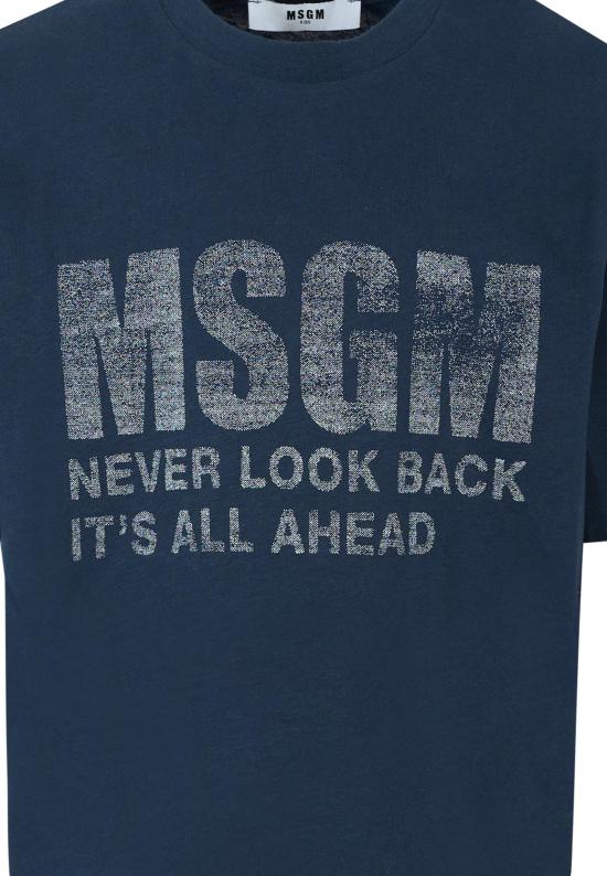 25FW [키즈] 엠에스지엠 티셔츠 F5MSJUTH087 MS032 BLUE - MSGM