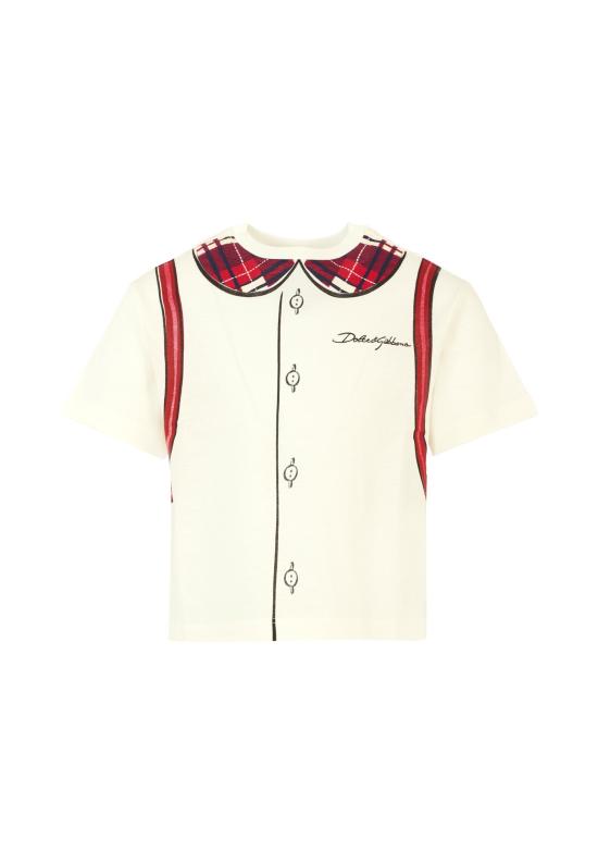 25FW [키즈] 돌체앤가바나 티셔츠 L5JTNL II7H6 HA5QO IVORY