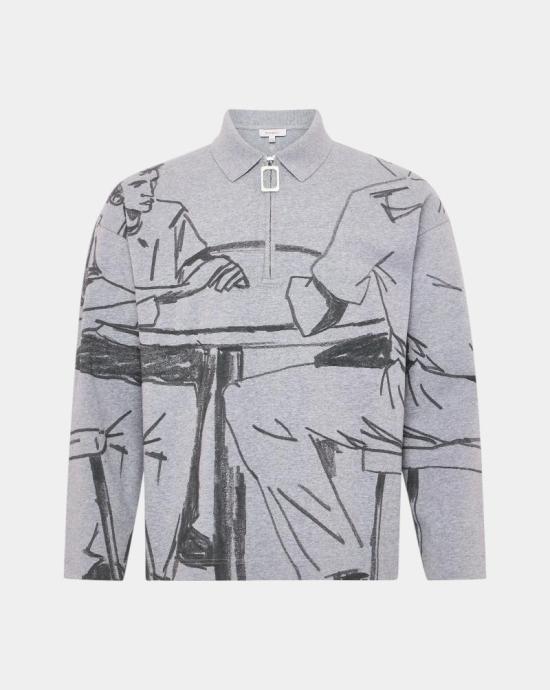 25FW JW앤더슨 긴팔 티셔츠 JO0274PG1755 945 Mid grey melange